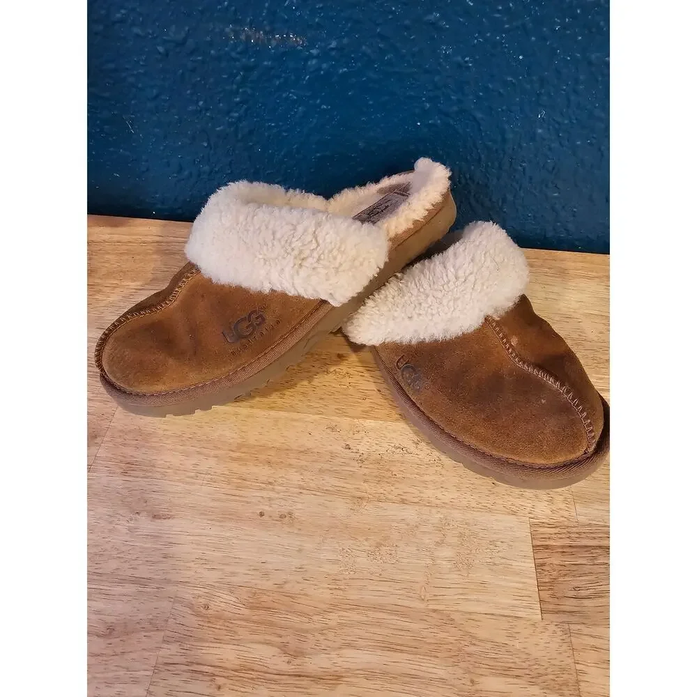UGG Disquette Slippers Big Kid Size 2.5 big kid Chestnut Platform Shearling Cozy